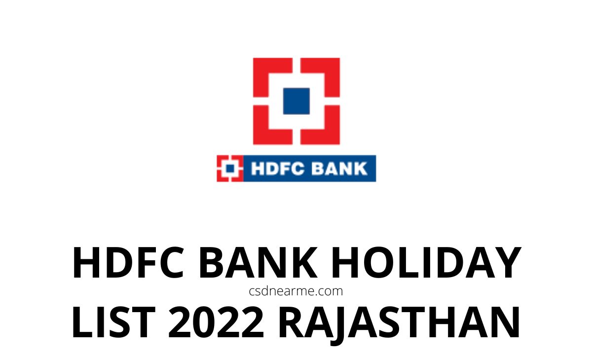 HDFC Bank Holiday List 2023 Rajasthan