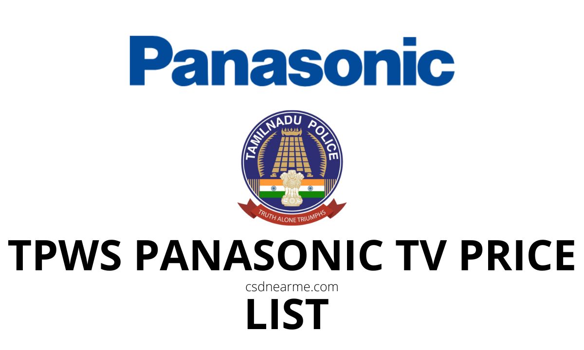 Tamil Nadu Police Canteen Panasonic TV Price List 2024