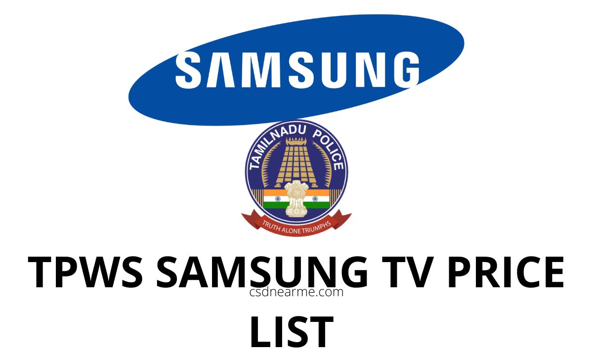 Tamil Nadu Police Canteen Samsung TV Price List 2024