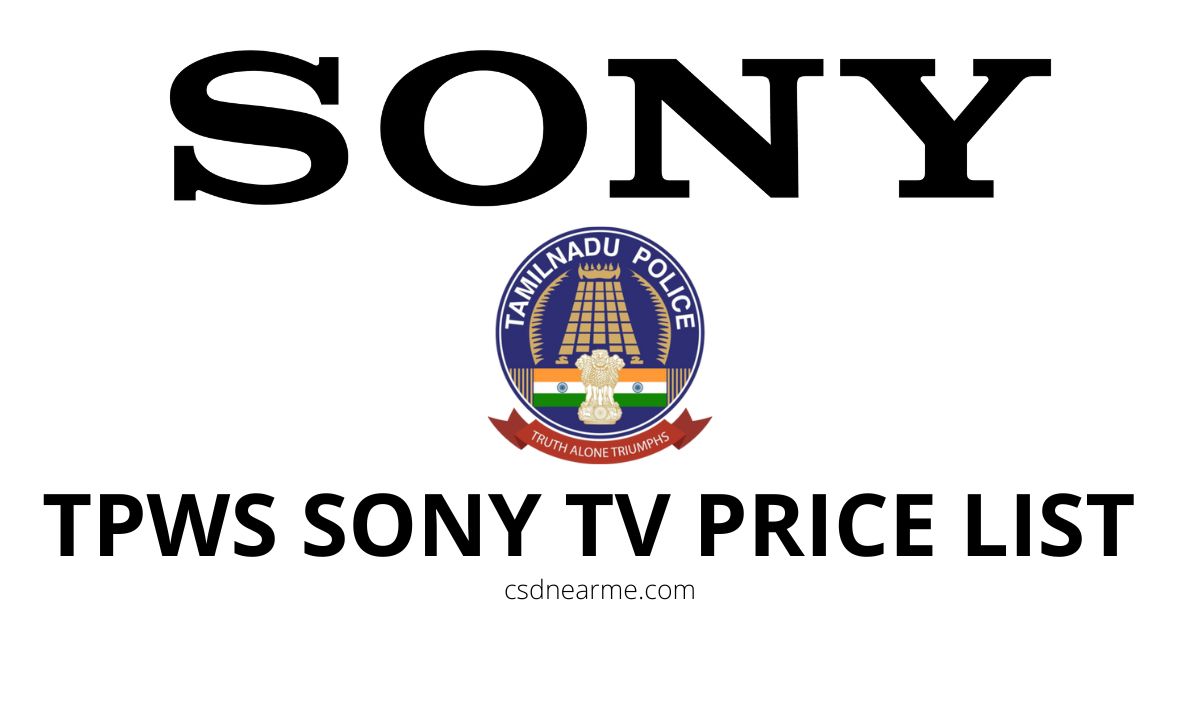 Tamil Nadu Police Canteen Sony TV Price List 2024