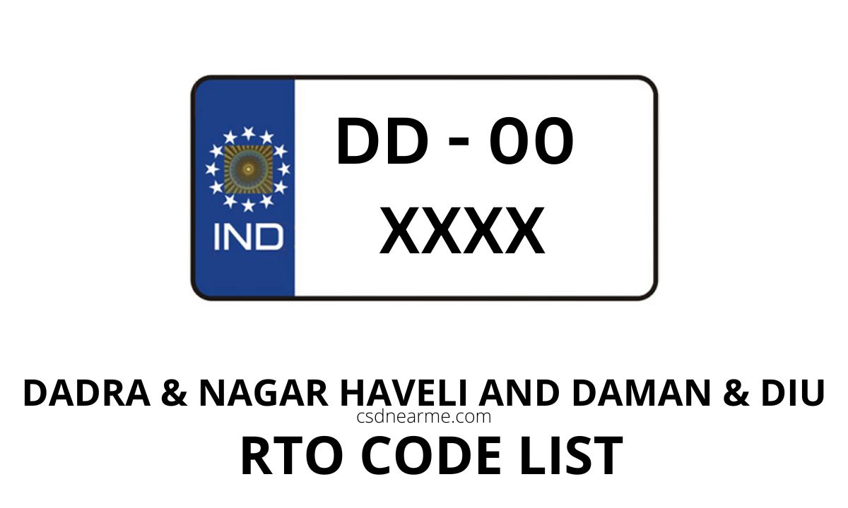 Dadra and Nagar Haveli and Daman and Diu RTO Code List – Vehicle Registration Code
