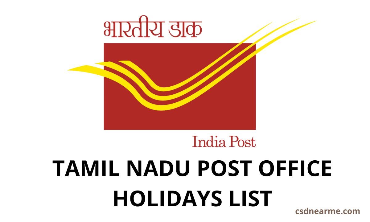 Tamil Nadu Post Office Holidays List 2024