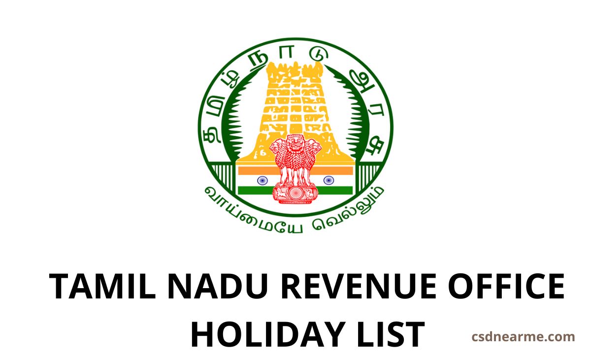 Tamil Nadu Revenue Office Holiday List 2024