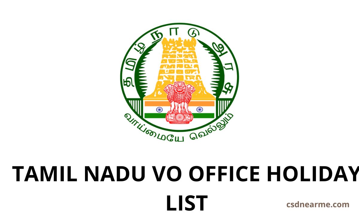 Tamil Nadu VO Office Holiday List 2023