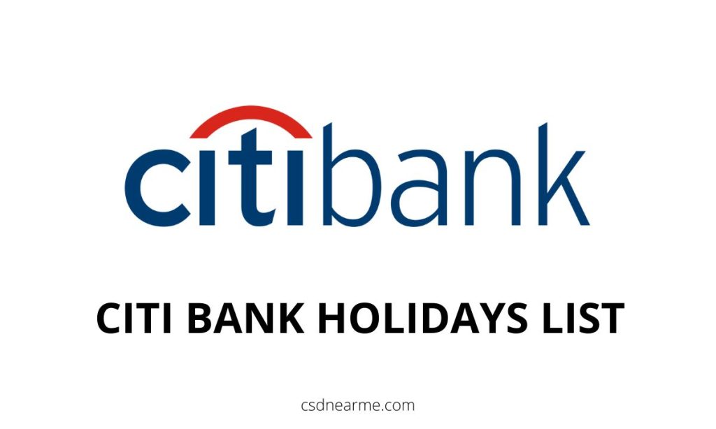 citi bank Holidays List