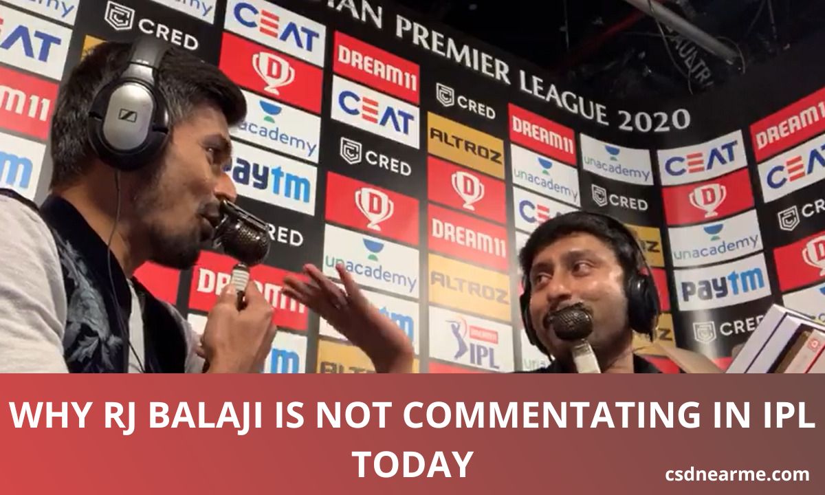 Why RJ Balaji is not commentating in IPL today?